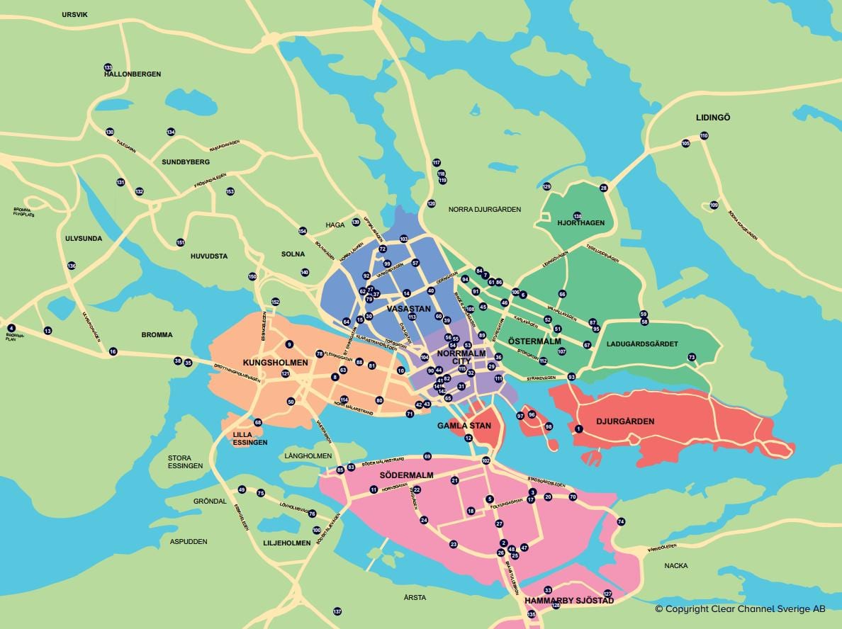 地图上的城市自行车的地图斯德哥尔摩