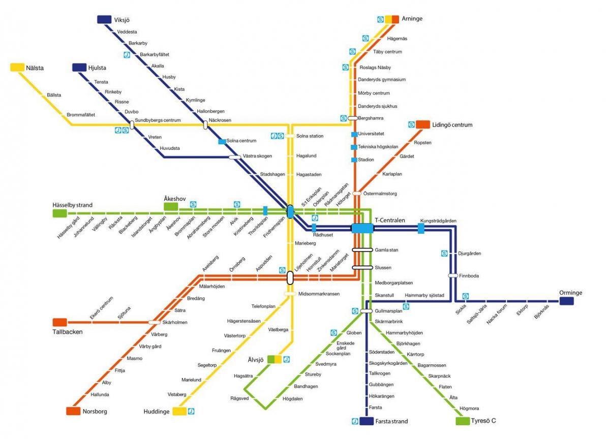 地图的斯德哥尔摩地铁艺术