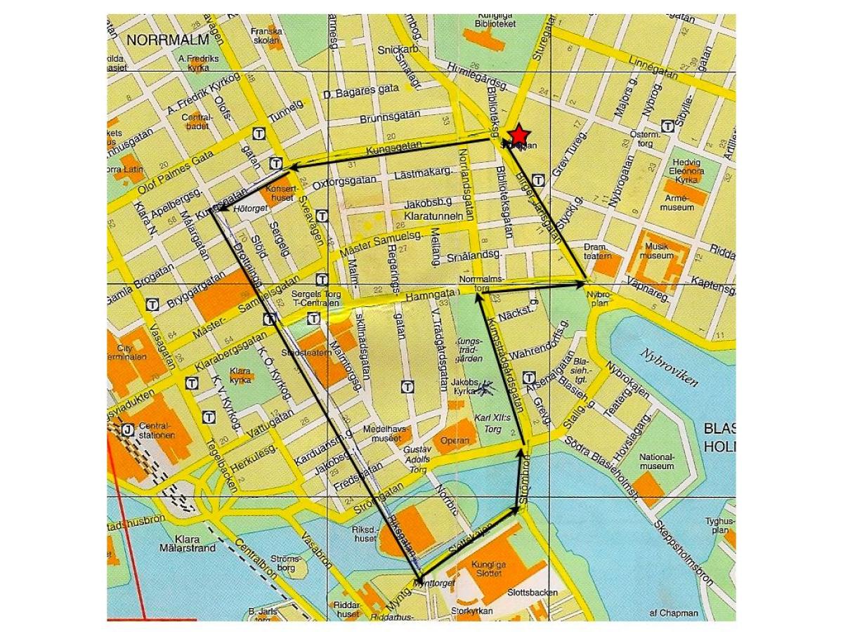 徒步行斯德哥尔摩地图