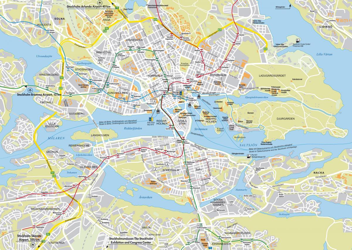 地图的斯德哥尔摩的街道