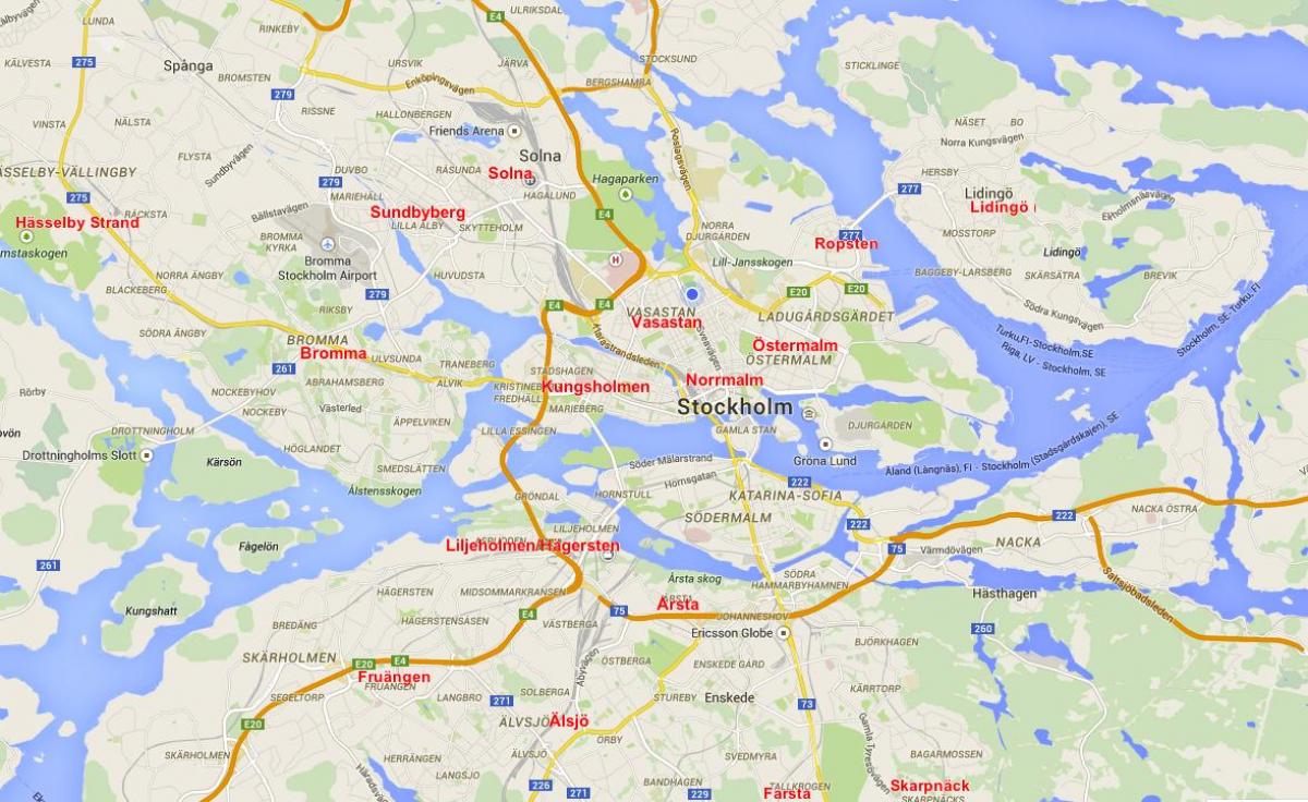 地图的斯德哥尔摩的街区