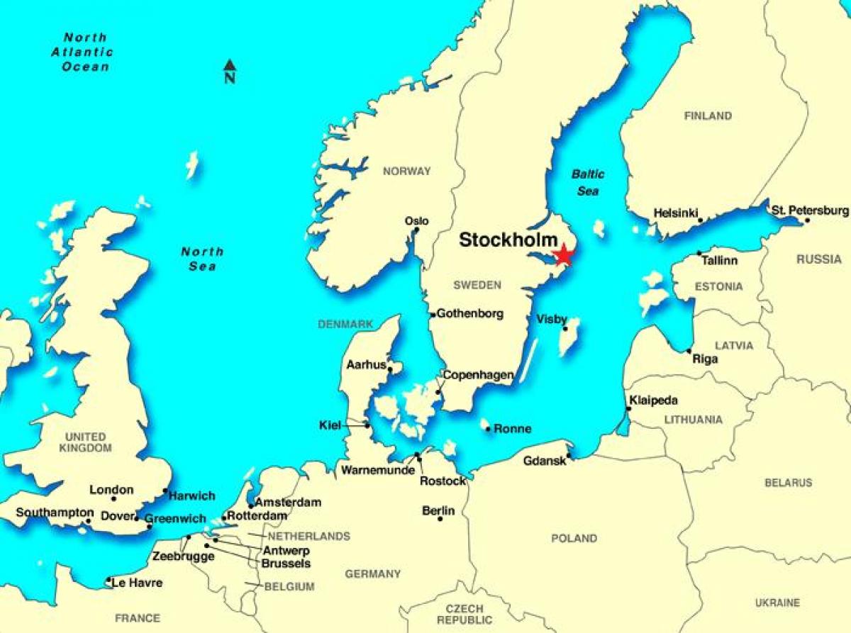 斯德哥尔摩欧洲的地图