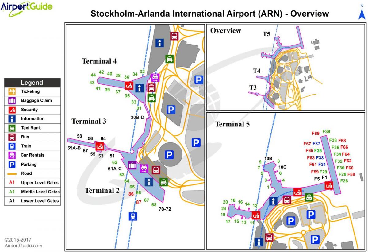 斯德哥尔摩机场的地图