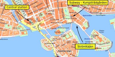 斯德哥尔摩中心的地图