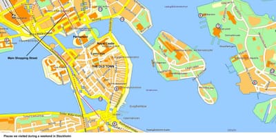 斯德哥尔摩中心的地图