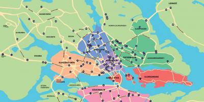 地图上的城市自行车的地图斯德哥尔摩