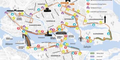 地图斯德哥尔摩的马拉松