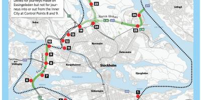 地图的斯德哥尔摩拥堵费