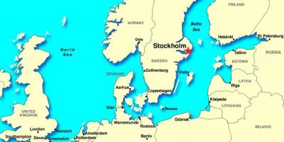 斯德哥尔摩欧洲的地图
